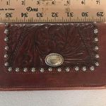 American West Handmade Leather Floral Womens Wallet Brown Photo 0