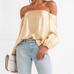 Elizabeth and James  Nolita Nectar Satin Off the Shoulder Bishop Sleeve Blouse XS Photo 10