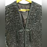 Vintage Women’s Black Sequin Jacket Tassel Detail Super Glam Henry Higgins LTD Size 8 Photo 4