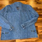 Christopher & Banks  Womens Denim Moose Embroidered Button Down Shirt Size L vtg Photo 7