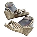 Loeffler Randall - Tessa Bow Canvas Brown Striped Espadrille 4” Wedge Sz 10 Photo 5