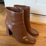 Jennifer Lopez JLO  Josey Womens Size 8.5M Cognac Block Heel Zip Ankle Booties Photo 1