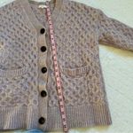 ALC Frank A.L.C. Honeycomb Cable-Knit Wool Cardigan Sweater Small Photo 3