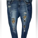 Judy Blue  Jeans Skinny Fit Animal Print Cheetah Leopard Patch Distressed Photo 0
