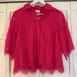 Fate NWT hot pink lace collared top size small Photo 1