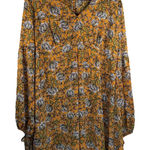 Les Soeurs  Mustard Yellow Floral Blouse dress Med Boho Cottagecore Bridgerton Photo 0