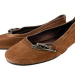 Barbara Bui BUI Brown Suede Leather Buckle Accent Ballet Flats Photo 1