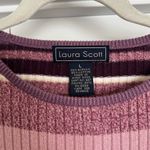 Laura Scott Vintage Purple Striped Knit Short Sleeve Top Photo 2