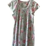 Miss Elaine Granny Lace Floral Green Pink Short Sleeves Oversized Sleep L # 1362 Size L Photo 0