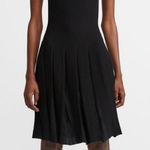 Theory NWT Pleat Tee Dress Black Prosecco Knit Fit & Flare Dress Size P / 0 - 00 Photo 0