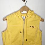 Christopher & Banks yellow pocketed drawstring hooded vest Y2K style size S Photo 46