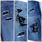 White House | Black Market WHBM Skinny Ankle Jeans Blue Size 2P Petite Sequin fray Photo 3