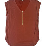 Green Envelope Zip Front Blouse – Size Small Pink Photo 0