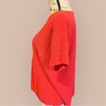 Eileen Fisher Short Sleeve Orange Organic Cotton Linen Sweater M Loose Fit Boxy Photo 3