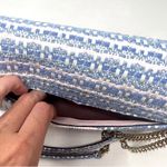 Sandro Like new  yza tweed clutch blue white crossbody Photo 8