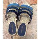 Saks 5th Avenue Saks Fifth Ave denim 3 strap espadrille sandal size 6 Photo 1