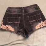 Almost Famous raw hem distressed dark denim jean shirt size 5 Photo 4