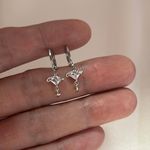 CZ Star Love Heart Dangle Drop Earrings for Women Silver Photo 3