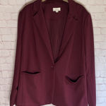 Loft  Women's Deep Burgundy Blazer coat Size 16 Photo 0