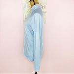 Jockey Mock Neck Pullover Nylon Sweatshirt Long Sleeve Blue Large Blue Photo 1