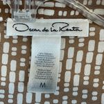 Oscar de la Renta  Tan and White Geometric Dress Photo 3