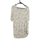 ZARA  Beige Tan Palm Leaf Print Short Sleeve Shirt‎ Size Large Photo 1