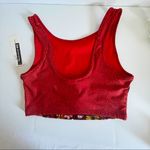 Nanette Lepore Play NWT High Neck Floral Cropped Tank Top Moisture Wicking XL Red Photo 2