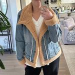 Free People  Rylee Cozy Denim Moto Jacket XS Photo 2