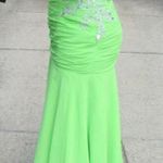 Lime green strapless formal gown Size none Photo 3