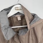 White Stag Beige Tan Zip Jacket Houndstooth Trim Size Large Preppy Photo 7