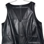 Eloquii Black Faux Vegan Leather Jumper Mini Dress Plus Size 22W 3X Winter Edgy Photo 5