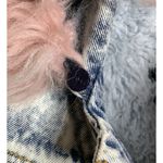 Juicy Couture Black Label Acid Wash Denim Jacket Pink Faux Fur Size XS Crop Photo 11