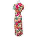 VICI  Women's Pink Multicolor Floral Short Sleeve V Neck Maxi Wrap Dress Size S Photo 1