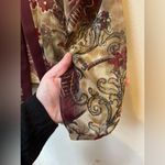 Vintage R & M Collection Sheer Puff Sleeve Floral Blazer Jacket 16 Purple Photo 2