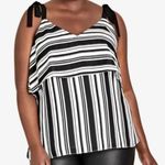 City Chic  tie shoulder striped tank top black white sz 20 Photo 2