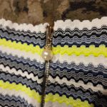 Davi & Dani  Zigzag Striped Mini Skirt - Yellow, Black, White Size Medium Photo 3