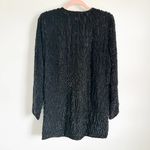 Vintage Black Sequin Silk Cocktail Blazer sz Small Photo 9