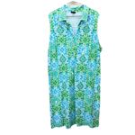 Talbots  Green Medallion Effortless Jersey Polo Sleeveless Dress Size 2X Photo 2