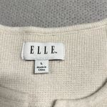 Elle Black & White Striped Heavyweight Knit Open Sweater Cardigan Jacket Large Photo 1