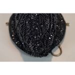 Black Beaded Sequin Purse Handbag Evening Bag Gold Chain Vtg Hong Kong Photo 6