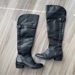 Vince Camuto Studded Back Knee High Black Leather Boots Photo 0