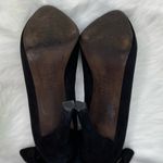 Vera Wang black suede bow accent pumps heels stilettos platform size 9M 4.25” Photo 9
