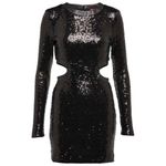 NEW NWT Staud Dolce Sequin Dress Size S Black Cutout Long Sleeve Photo 8