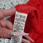 Free People Red Lace Sheer Tied To You Tank Top Photo 4