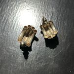 Vintage Sterling Silver 925 Rope Design Stud Half Hoop Earrings Photo 3