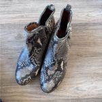 Lucky Brand  Grey Snake Print Leather Ankle Boots Womens 8.5 Booties Fall Western Photo 6