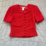 Talbots  Vintage Coral Short Sleeve Jacket Blouse Photo 6