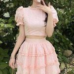 Pastel Peach Pink Himekaji Cottage Puff Sleeved 2 Photo 0