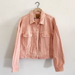American Eagle  AEO Cropped Denim Jacket in Peach Size XXL Photo 2