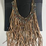 ZARA Faux Leather Fringes Necklace NWT Photo 1